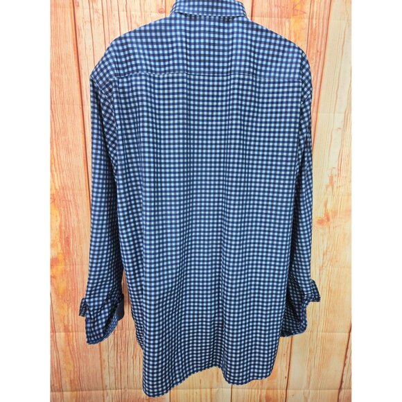 Johnston & Murphy Mens Blue Gingham Dress Shirt XXXL - Picture 2 of 8